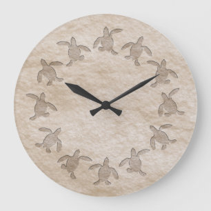 Horloge murale de motif de pierre de tortue verte