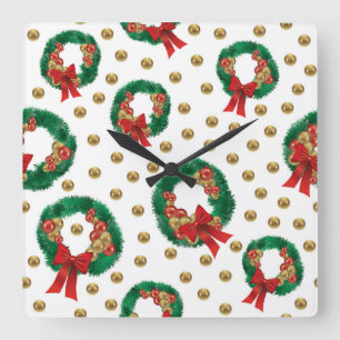 Horloge murale de Noël élégante – Temps hivernal f