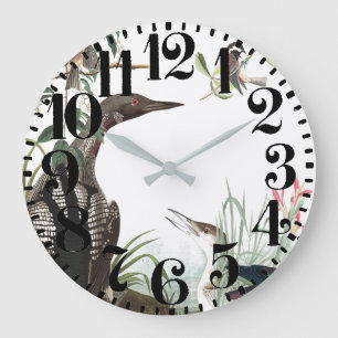 Horloge murale de nombre d'oiseaux de dingues