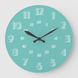 Horloge murale de nombre rétro avec minutes et heu