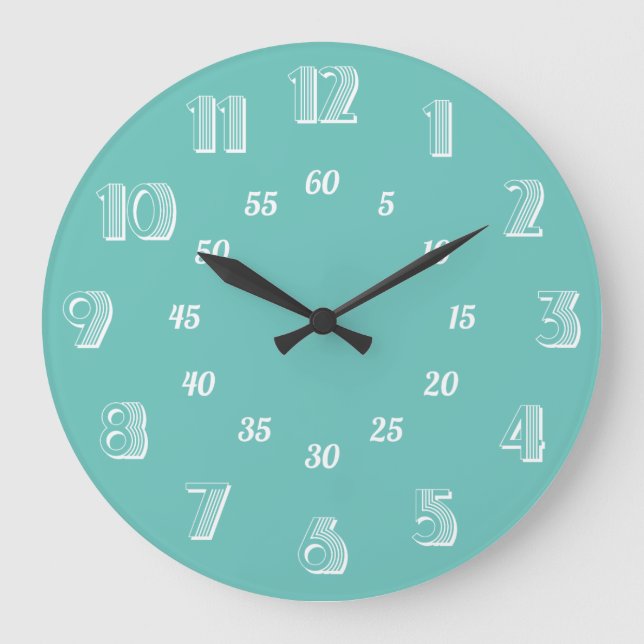Horloge murale de nombre rétro avec minutes et heu (Recto)