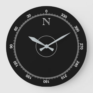 Horloge murale de nouveauté Azimuth Compass