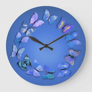 Horloge murale de nouveauté papillon bleu