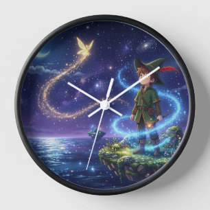 Horloge murale de nuit de fée magique