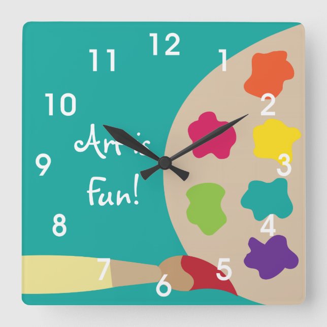 Horloge murale de palette de peinture d'art (Recto)