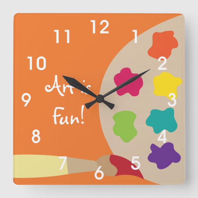 Horloge murale de palette de peinture d'art - (Recto)