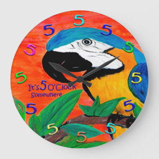 horloge murale de perroquet à 5 heures