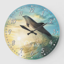 Horloge murale de Personalizable de dauphin