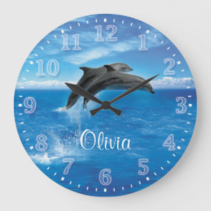 Horloge murale de Personalizable de dauphins