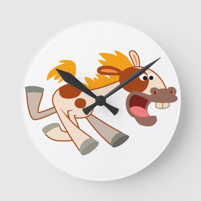 Horloge murale de Pinto Horse Cartoon Animé (Recto)