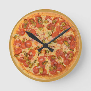 Horloge murale de pizza de pepperoni