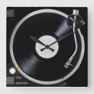 Horloge murale de plaque tournante du DJ