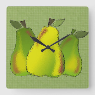 Horloge murale de poire (verre/tuile)