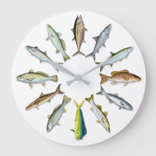 Horloge murale de poisson sportif