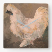 Horloge murale de poulet Silkie