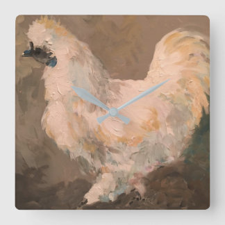 Horloge murale de poulet Silkie