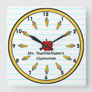 Horloge murale de professeurs (personnalisée)