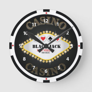 Horloge murale de puce de Black Jack de casino de