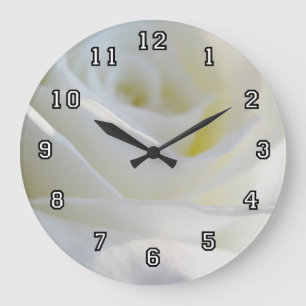 Horloge murale de rose blanc