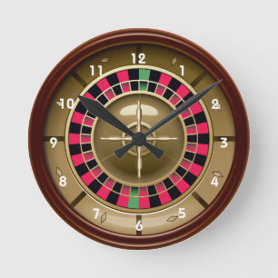 Horloge murale de roue de roulette