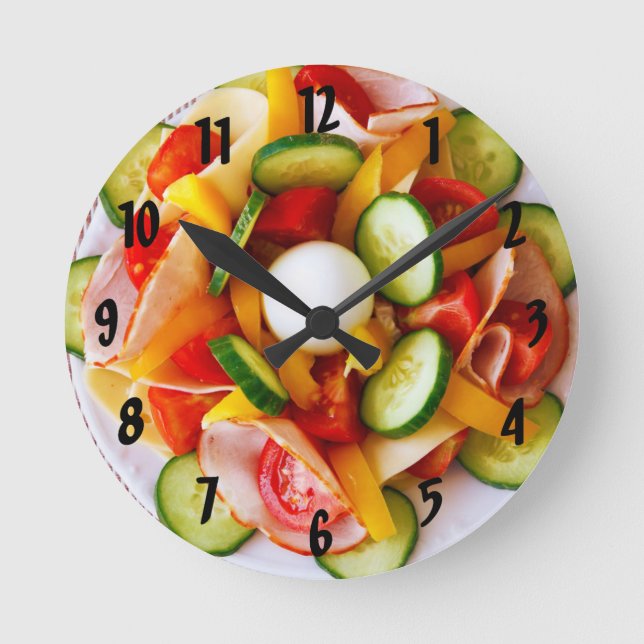 Horloge murale de salade de légumes d'été (Recto)