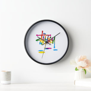 Horloge murale de style graffiti