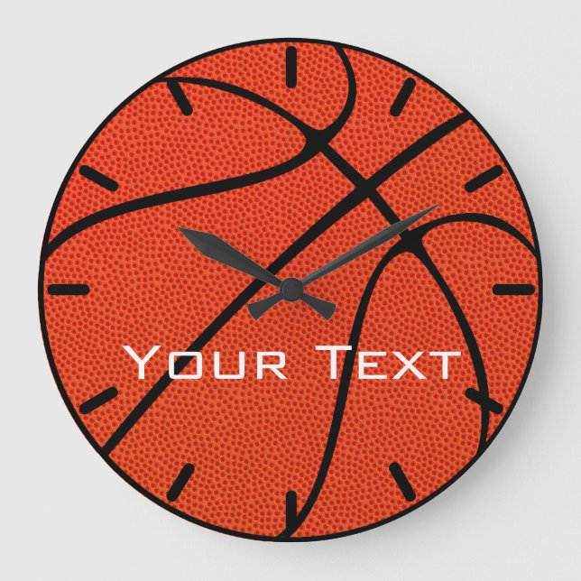 Horloge murale de texte personnalisée de l'équipe  (Recto)