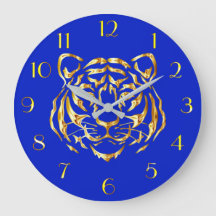 Horloge murale de tigre à visage doré