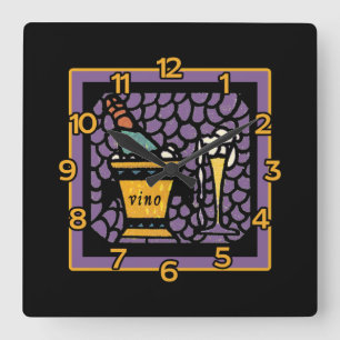Horloge murale de VIN dans l'art de regard en