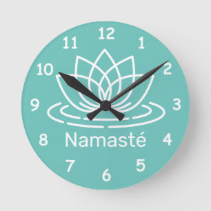 Horloge murale de yoga méditation fleur de lotus N
