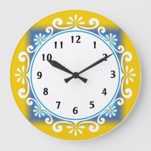 Horloge murale décorative ::Cadre jaune