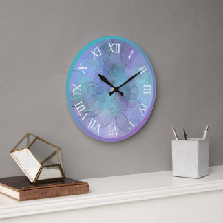 horloge murale dégradé bleu