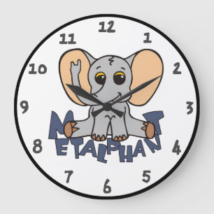 Horloge murale d'éléphant de Metalphant -