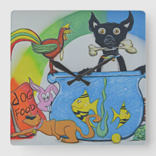 Horloge murale des animaux Abstraits