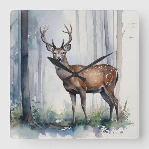Horloge murale des cerfs de forêt