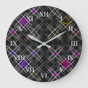 Horloge murale des diamants et des croix