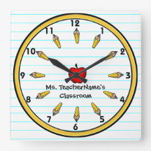Horloge murale des enseignants (personnalisée)