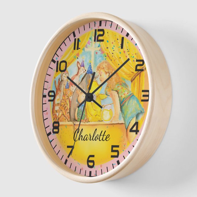 Horloge murale des filles - Winnie L'Ourson (Angle)
