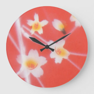 Horloge murale des fleurs asiatiques