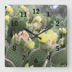 Horloge murale des fleurs de cactus