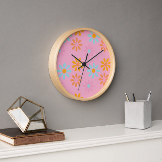 horloge murale des fleurs de printemps
