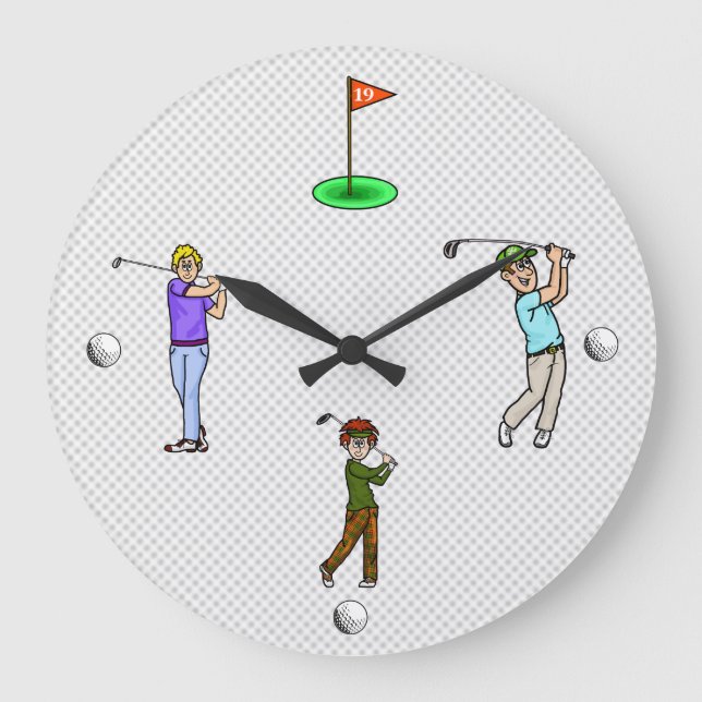 Horloge murale des golfeurs masculins de dessin an (Recto)