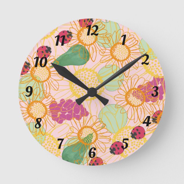 Horloge murale des ladybirds et des fruits (Recto)