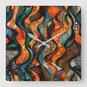 Horloge murale des Motifs tribaux africains