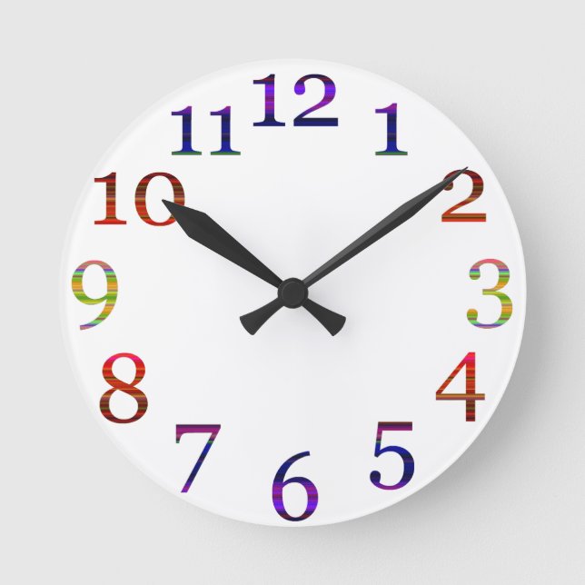 horloge murale des nombres colorés (Recto)
