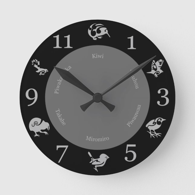 Horloge murale des oiseaux de Nouvelle-Zélande noi (Recto)