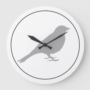 Horloge murale des oiseaux gris