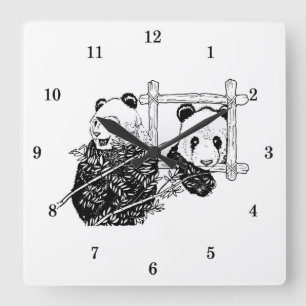 Horloge murale des ours de Panda très Cool