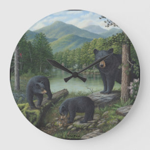 Horloge murale des ours noirs