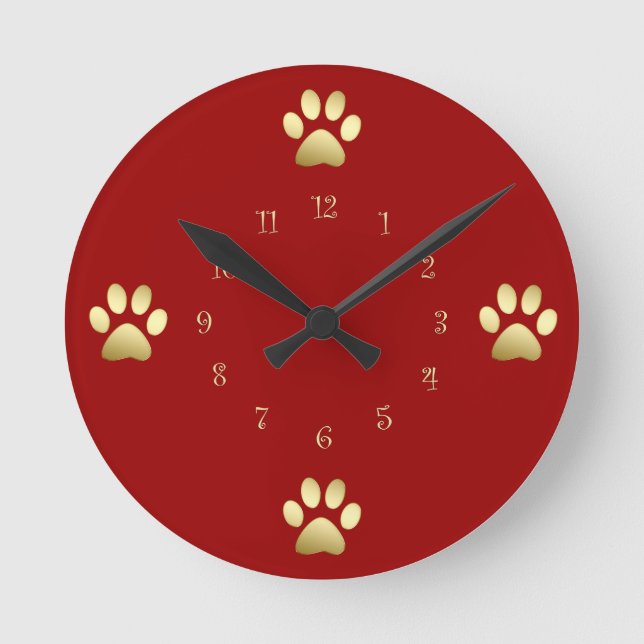 Horloge murale des pattes de chien classique (Recto)